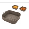 Wkład silikonowy do airfryer forma do frytkownicy beztłuszczowej 19x19x5,5 cm S38 czarny i szarobrązowy
